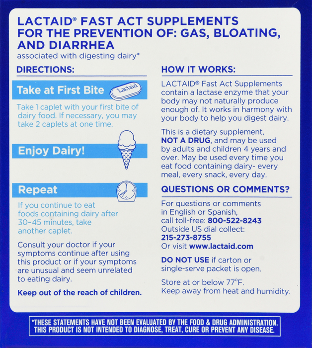 LACTAID FAST ACTING CAPLET 32CT