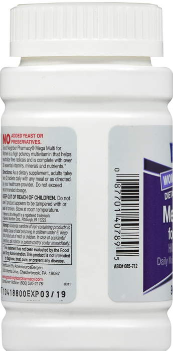 Good Neighbor Pharmacy Mega Multi For Women Tablets 90ct