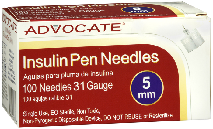 ADVOCATE PEN NEEDLE 31G/5MM 100CT