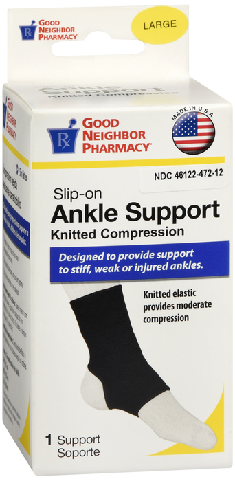 Good Neighbor Pharmacy Slip-on Elastic Ankle Support Black Large 1ct