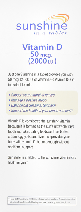 WINDMILL VITAMIN D 2000IU SUNSHINE TABLET 60CT