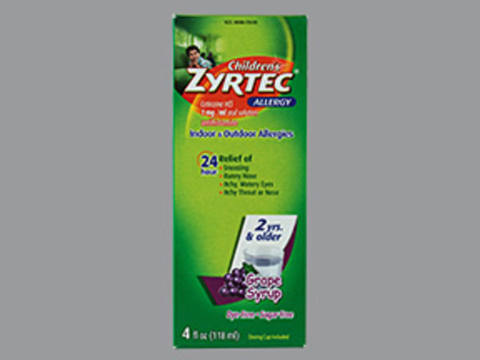 Children's Zyrtec 24HR Allergy Sugar-Free Grape Flavor Syrup 4oz