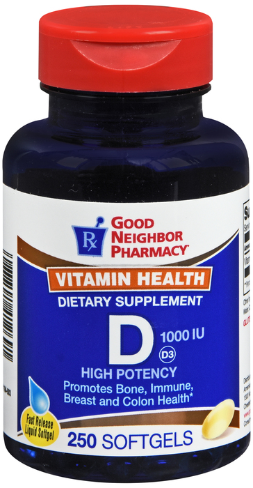 Good Neighbor Pharmacy Vitamin D 1000 IU Softgels 250ct