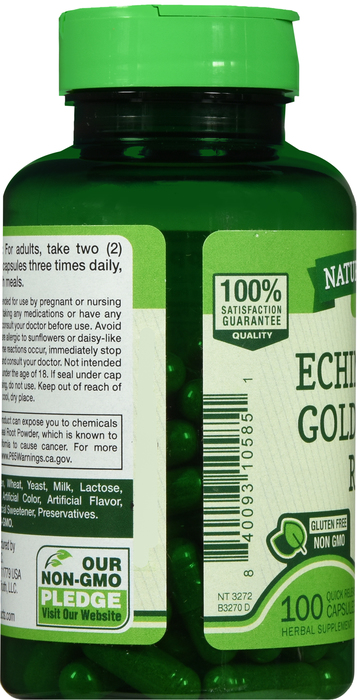 ECHINACEA & GOLDENSEAL CAP 100CT NAT TRU