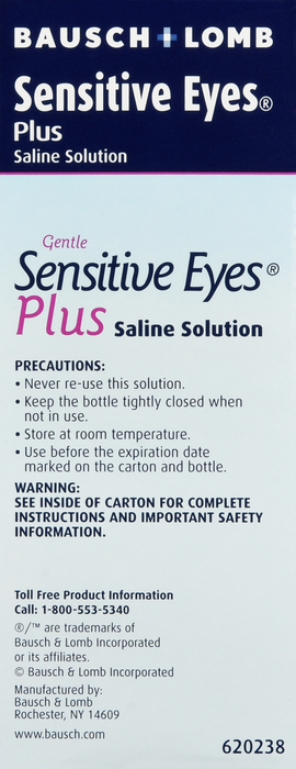 Bausch & Lomb Sensitive Eyes Saline Solution Gentle 12oz