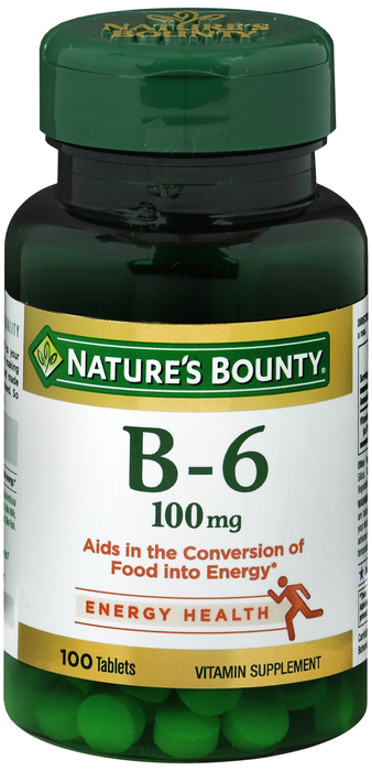 NATURES BOUNTY VITAMIN B6 100MG TABLET 100CT