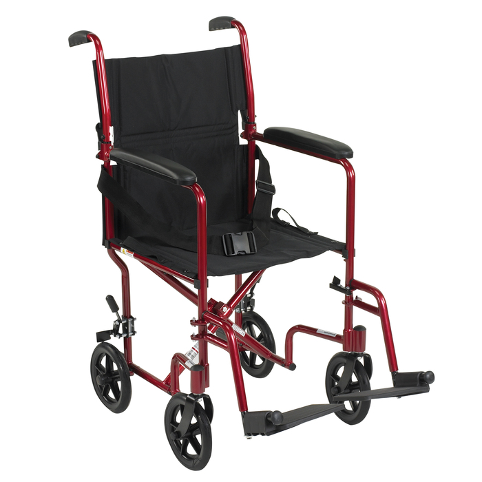 Transport Chair Lightweight Red 19"