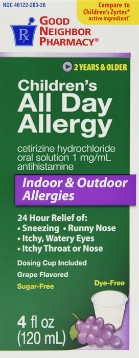 Good Neighbor Pharmacy All Day Allergy Grape Flavor Liquid 4oz