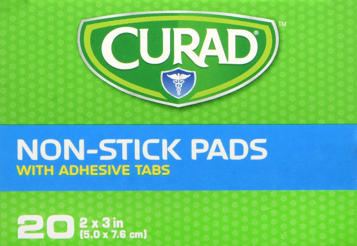 CURAD PAD NON-STICK W/ADH TAB 2"X3" 20CT