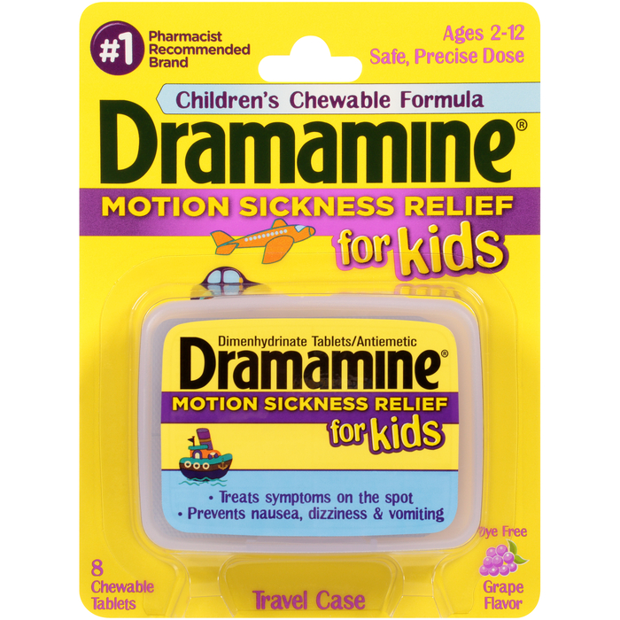 Dramamine for Kids Grape Chewable Tablets 8ct