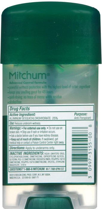 Mitchum Unscented Advanced Control Deodorant 2.25oz