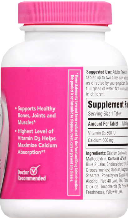 Caltrate 600+D Calcium Supplement Tablets 120ct