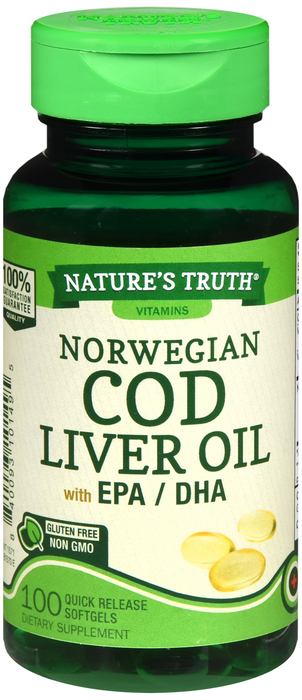 COD LIVER OIL NORWEGN SGC 100CT NAT TRU