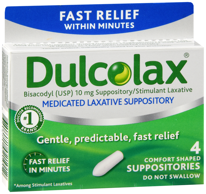 Dulcolax 10mg Medicated Laxative Suppositories 4ct