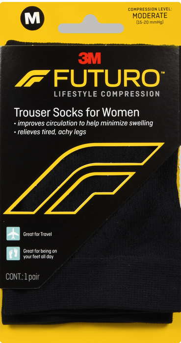 Futuro Trouser Socks for Women 15-20mmHg Medium 1ct