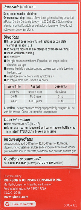 TYLENOL CHILD COLD+CGH+ST SUS BBLGM 4OZ