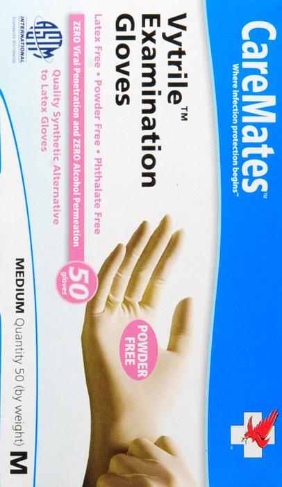 Gloves CareMates Vytrile Powder-Free M 50ct