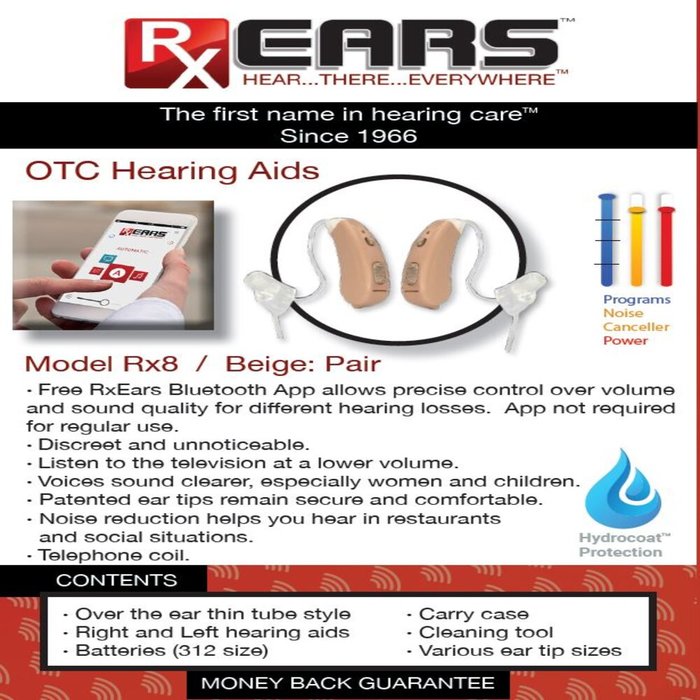 RX EARS HEARING AIDS RX8 BEIGE DS