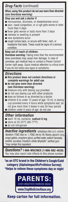 Mucinex Children's Cold, Cough, & Sore Throat Mixed Berry Liquid 4oz