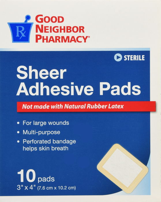 Good Neighbor Pharmacy Sheer Adhesive Pads 3x4 10ct