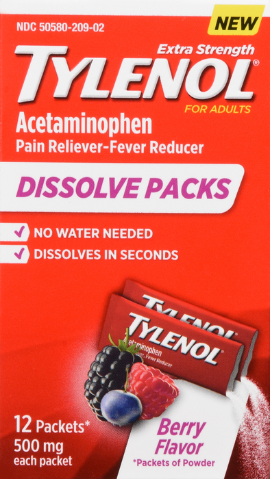 TYLENOL E/S POWDER PACKET BERRY 12CT