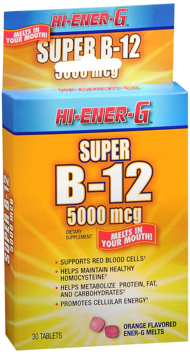 HI-ENER-G VIT B-12 5000MG TABLET 30CT