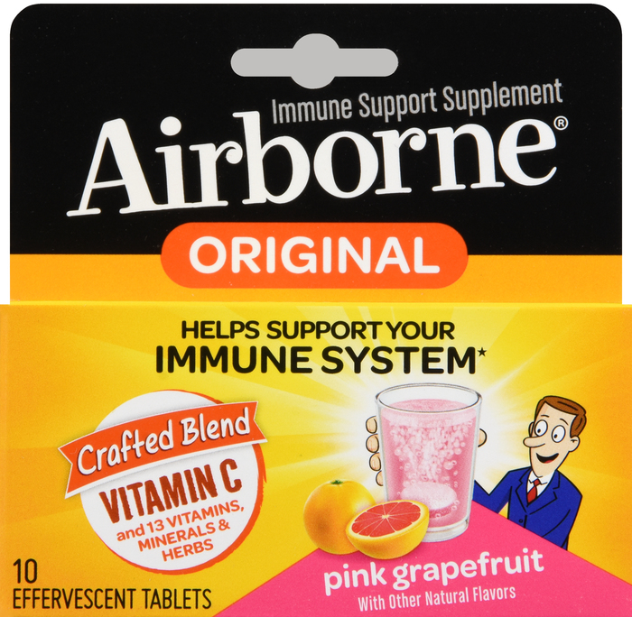 AIRBORNE TABLET GRAPFRUIT 10CT