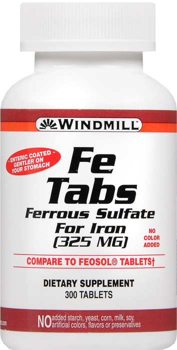 IRON SULFATE 65MG EC TABLET 300CT WINDML