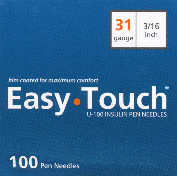 Easy Touch Pen Needles 31Gx3/16in 100ct