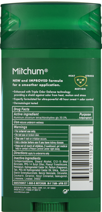 Mitchum Triple Odor Defense Clean Control Deodorant 2.7oz