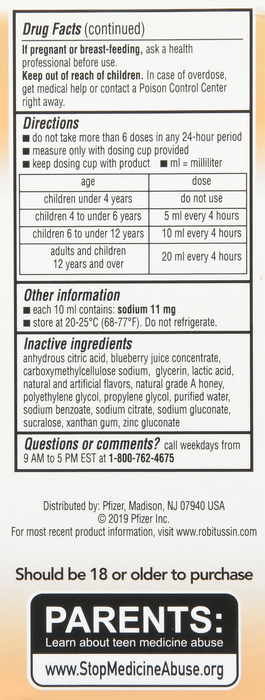 ROBITUSSIN DM CHLD HNY-CGH/CNG LIQ 4OZ