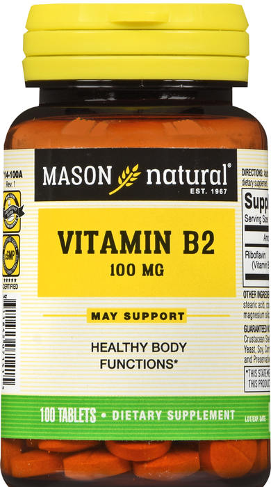 MASON VITAMIN B2 100MG TABLET 100CT