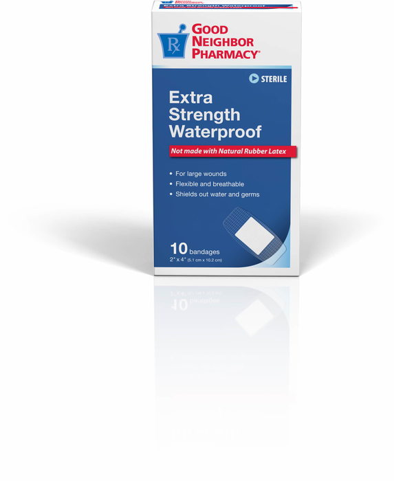 Good Neighbor Pharmacy Bandages Extra Strength Waterproof 2x4 10ct