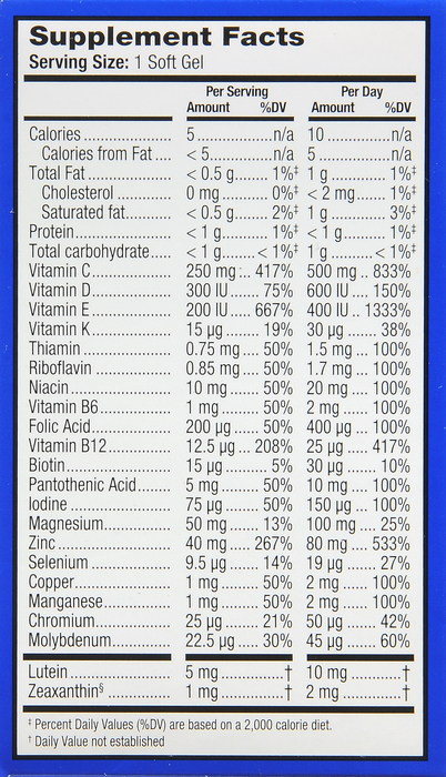 Bausch + Lomb PreserVision AREDS 2 + Multi Vitamin Softgels 100ct