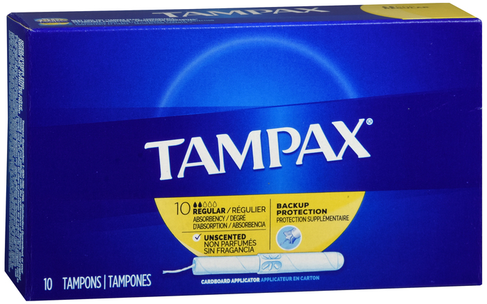 Tampax Flushable Regular Unscented Tampons 10ct