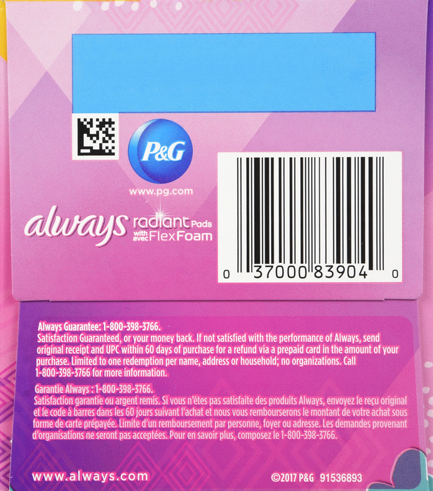 Always Infinity Flexfoam Regular Teen Pads 14ct