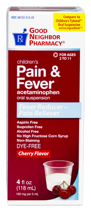 Good Neighbor Pharmacy Children's Pain & Fever Dye-Free Cherry Liquid 4oz