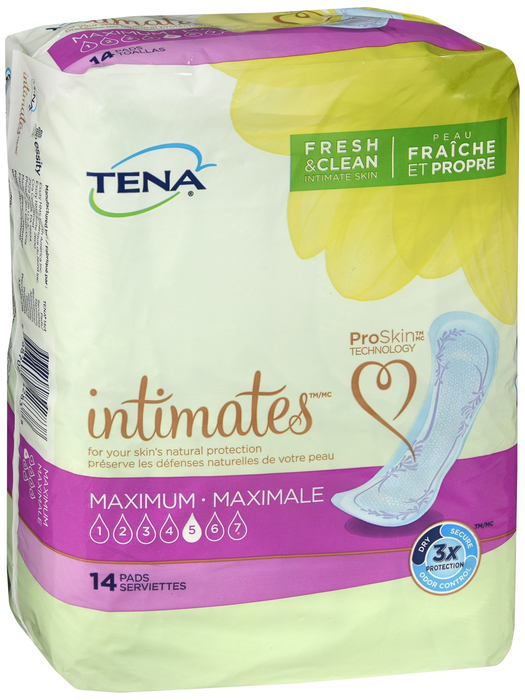 TENA INTIMATES MAX REG PAD 6X14CT