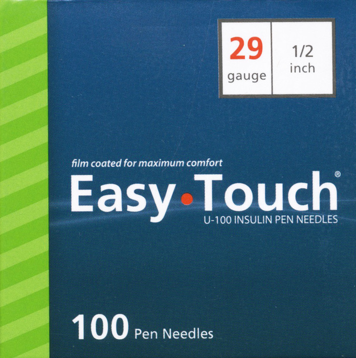 Easy Touch Pen Needles 29Gx1/2" 100ct