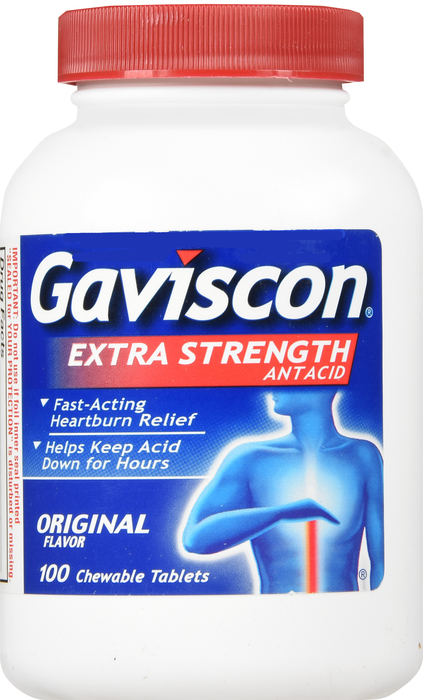 Gaviscon Extra Strength Antacid Chewable Tablets 100ct