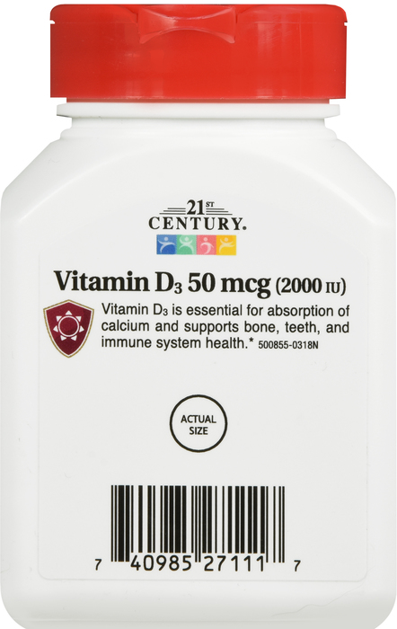 21st Century Vitamin D3 2000IU Tablets 110ct