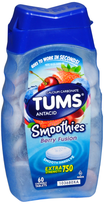 Tums Extra Strength Smoothies Berry Fusion Chewable Tablets 60ct