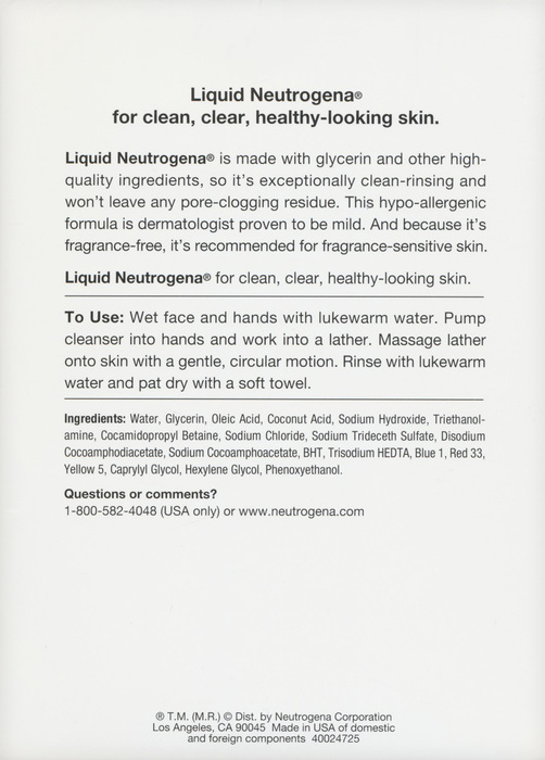 NEUTROGENA LIQUID CLEANS FACE FRG FR 8OZ