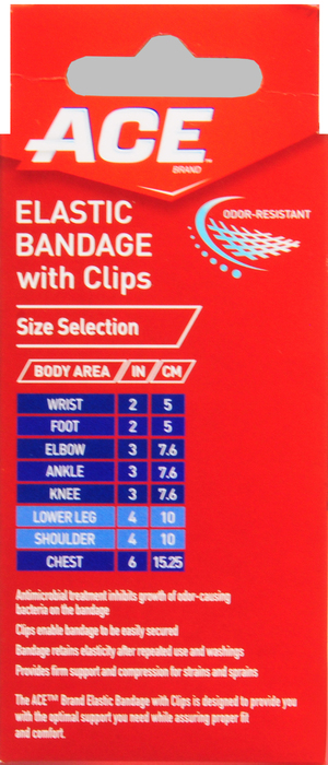 ACE 4 Inch Elastic Bandage with Clips1ct