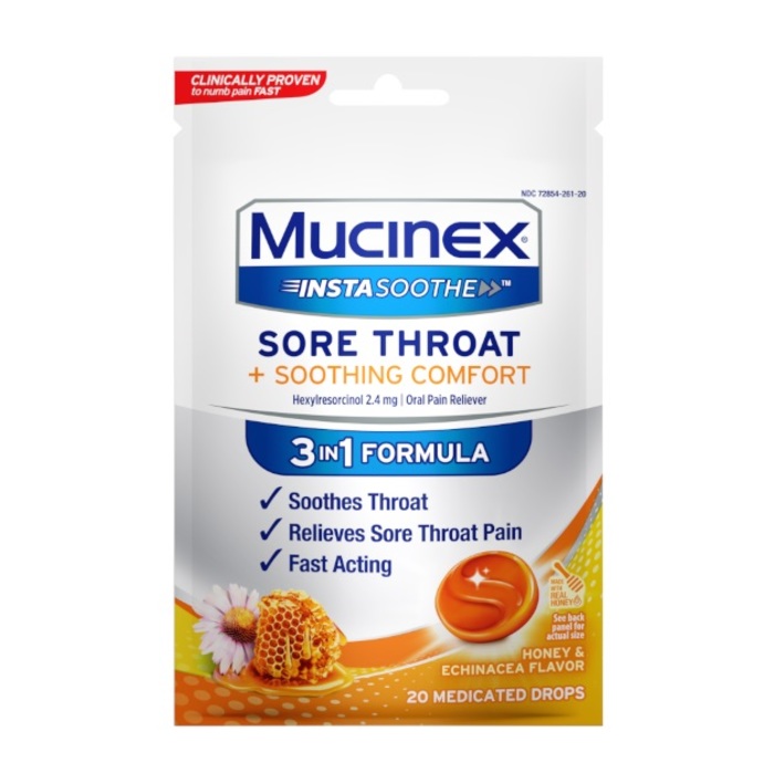 Mucinex InstaSoothe Honey Echinacea Throat Drop 20ct