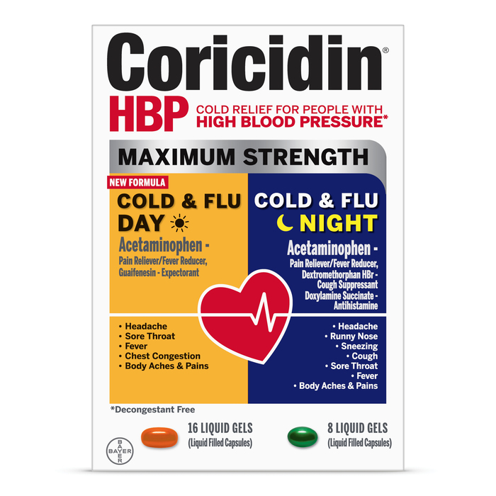 CORICIDIN HBP MAX DY/NT CLD FLU LGL 24CT