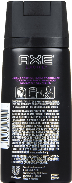 Axe Body Spray Excite 4oz