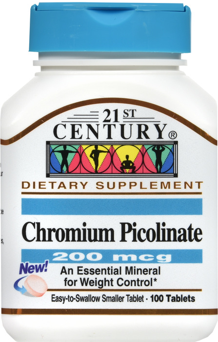 21st Century Chromium Picolinate 200mg Tablets 100ct