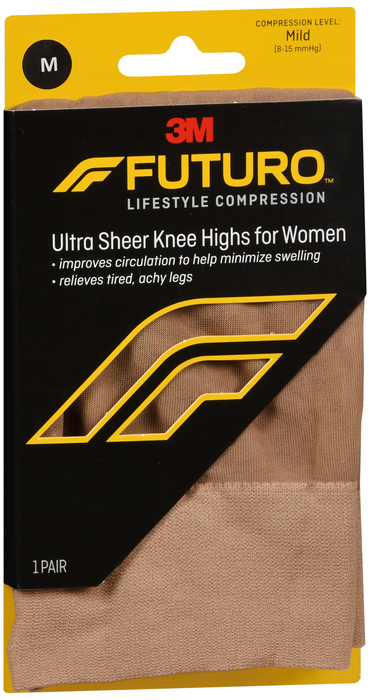 Futuro Women's Ultra Sheer Knee Highs Nude Medium 1ct