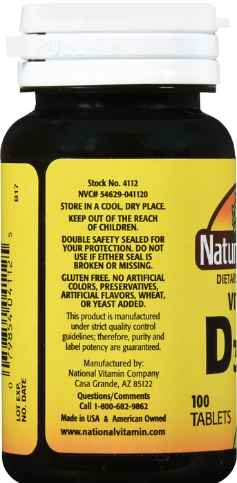 Nature's Blend Vitamin D3 2000IU Tablets 100ct